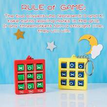 10个井字棋钥匙扣，适合青少年派对礼物、桌面游戏、井字棋游戏棋盘配件、生日派对和包包挂饰，趣味百搭，便携玩具，新奇玩具，适合游戏礼物、桌面游戏配件、女士配件、男士配件、节日礼物、圣诞礼物、派对游戏、互动游戏、旅行游戏、返校礼物 - 彩色 - 查看 6