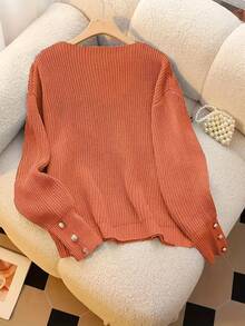 Winter Clothes For Women,New Years Outfit Women,Christmas Festive Knit Sweater,New Loose Soft Sweet Pink Slouchy Design V-Neck Thick Cable Knit Pullover Sweater For Women, Versatile For Autumn/Winter Fall Cloth For Women,Ribbed Texture | Button Cuff Detail | V-Neck Oversized Fit,Athleisure Ribbed V-Neck Sweater | 4-Way Stretch Knit Fabric | Moisture-Wicking Texture | Adjustable Button Cuffs (Custom Fit) | Relaxed Slouchy Fit (Unrestricted Movement) | Breathable Lightweight Material | Sporty Minimalist Style - Đỏ - Xem 1
