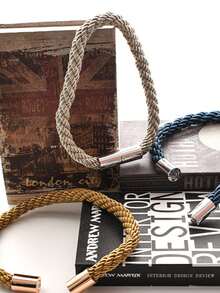 Prendedores de cortina magnéticos de corda grossa com fivela magnética, instalação sem furos, prendedores de cortina minimalistas de corda de linho com fivela magnética, ideais para decoração de sala de estar.