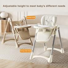 Baby Feeding Chair, Foldable Chair For Small Children, Height Adjustable And Easy To Clean, Baby Feeding Chair - White - View 6