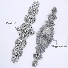 1Pc Iron-On Glass Rhinestone Applique Hotfix Shiny Crystal Decorative Patch Suitable For Clothing Dresses Shoes Bags Home Crafts Decorative Crystal Accessories, Christmas New Year Holiday Party Dress Art Decoration Applique - Multicolor - View 3