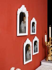 1个复古黑白拱形花卉装饰相框，复古欧式温馨家居桌面装饰照片展示框，适用于照片展示、家居装饰和摄影道具 - 彩色 - 查看 9