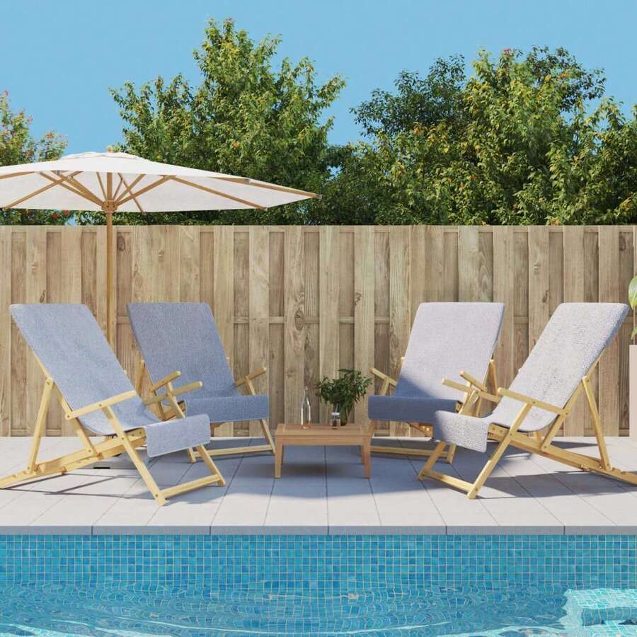vidaXL 4 Stück Strandtücher, Grau, 60x135 Cm, 400 G/M² - Grey - View 1