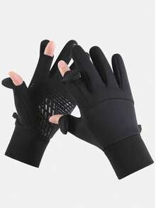 1双冬季防风防水触屏保暖手套，适合户外骑行、钓鱼、跑步、滑雪、驾驶，男士防滑防寒触屏手套，理想礼物，雪地手套 - 彩色 - 查看 15