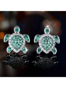 Pair Of Cute And Exquisite Turtle Earrings, Women's Party Banquet Fashion Accessories - 藍色 - 查看 7