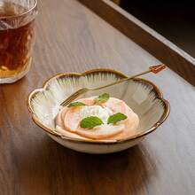 2pcs Handmade Ceramic Dessert Plates, 5.8 Inch Ceramic Flower Shaped Fruit/Salad Plates - Multicolor - View 4