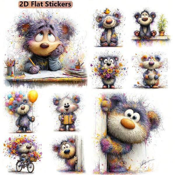 20PCS/1 Set Happy Bear Party Theme Stickers Pack Varied For DIY Crafts Projects Scrapbooking Luggage Laptop Notebook Journaling Photo Album Decor Stationery Accessories Aesthetic Decoration Decals