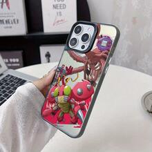 Artefacto creativo de celebridad de internet, elegante estilo Ins, fresco, infantil, anime japonés  Tentomon, funda para teléfono compatible con iPhone 16 16e 15 14 13 12 11 Pro Max X XR XSMAX 8 7 e Plus, color plata, carcasa dura mate - Mezcla de colores - Ver 4