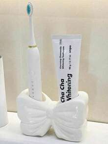 1个北欧风不对称蝴蝶结牙刷架，电动牙刷支架，化妆品收纳架，牙刷整理架，家居桌面装饰架，美观的房间装饰，家居装饰，节省空间的收纳整理，厨房、浴室、卧室配件，家居浴室装饰，夏季 - 彩色 - 查看 8