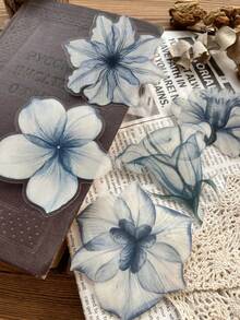 10pcs/Pack Large Size Waterproof PET Sticker Pack, Floral Plant Stickers, Lily, Rose, Flowers, INS Botanical, Diary, Scrapbooking Decorative Stickers - Multicolor - View 2