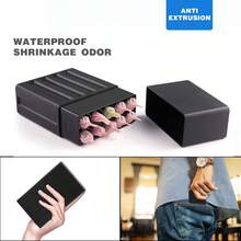 10孔特大号防异味锥形卷烟纸盒，容量10张，适用于普通尺寸香烟，小巧便携吸烟配件，适用于1-1/4尺寸卷烟纸 - 黑色 - 查看 4