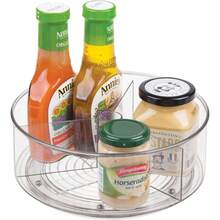 Versatile Divided 9-Inch Clear Lazy Susan Organizer - For Bathroom, Kitchen, Pantry Storage & Everyday Organization - 標準 - 查看 1