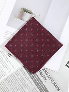 1pc Men's Fashion Floral Pattern Pocket Square, Suitable For Business, Banquet, Wedding, Party And Holiday Matching - A - View 17