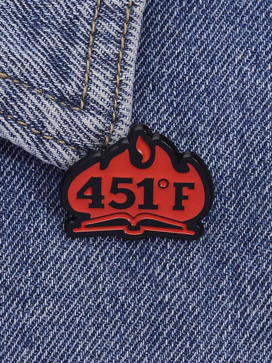 1pc 451 Book Flame Enamel Needle Creative Fun Brooch Clothes Backpack Jewelry Gift For Friends Jewelry Gift - Multicolor - View 1