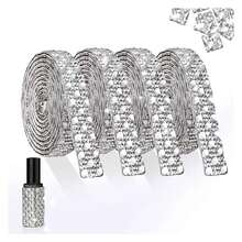 4 Yards Rhinestones Ribbon Self Adhesive White Crystal Rhinestone Strip With 4MM Square Gems Bling Rhinestones Tape Roll For DIY Bedazzling Craft, Car, Wedding, Home Decoration - Multicolor 1024 - View 1
