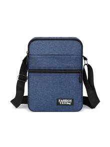 Large Capacity Fashion Men's One Shoulder Diagonal Messenger Bag, Multi-Functional Adjustable Strap Zipper Closure, Multi-Compartment Practical Storage Men's Bag Festival