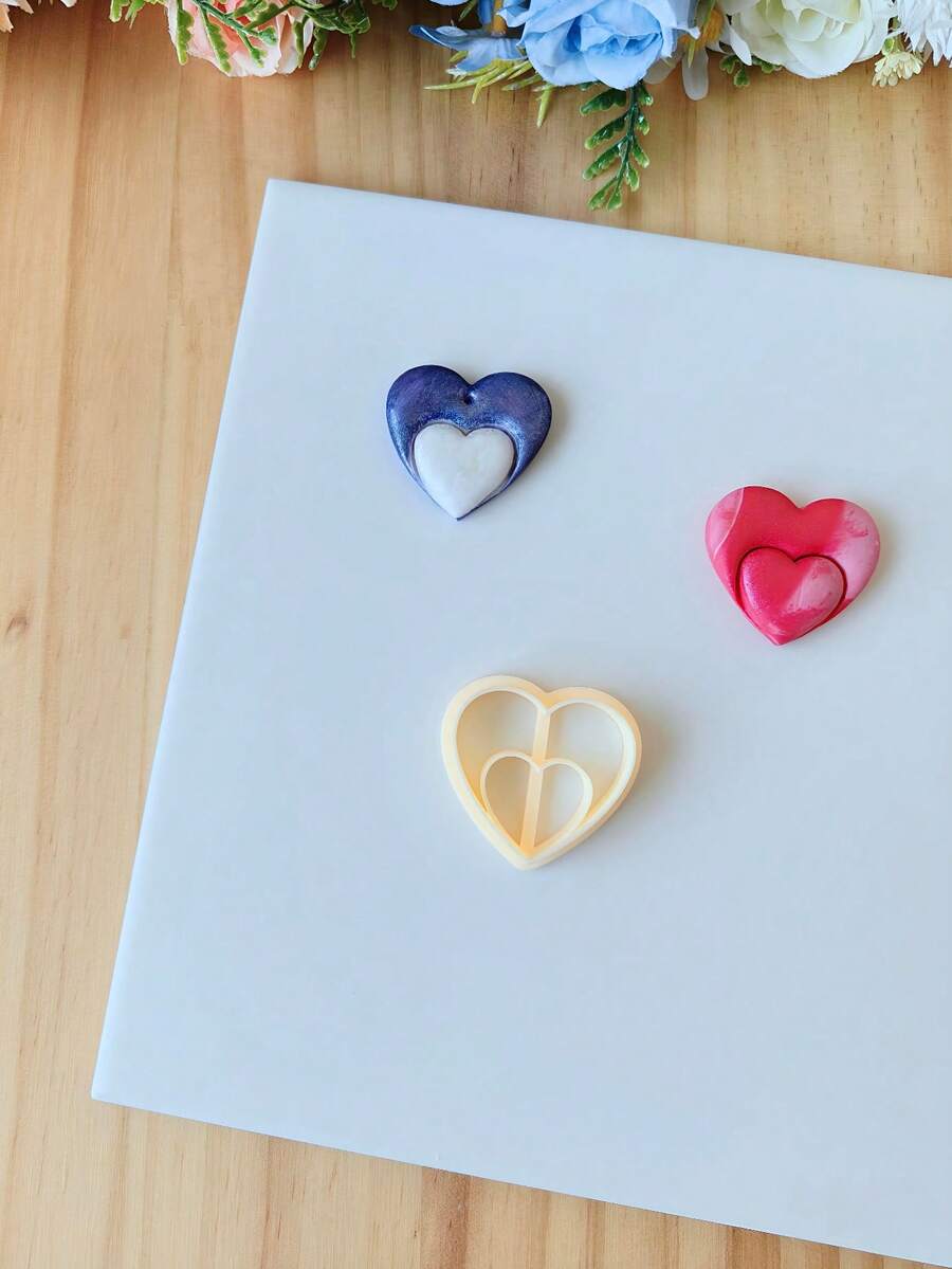 1 pieza Cortadores de arcilla polimérica en forma de corazón, moldes de corte para colgantes de joyería con forma de amor, moldes de arcilla para pendientes suaves, herramientas hechas a mano para hacer joyas y pendientes DIY