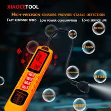 XIAOCETOOL Professional Halogen Gas Leak Detector, Equipped With Digital LCD Display And Audio-Visual Alarm, High-Precision Refrigerant And Air Conditioning Freon Leak Detector, Detection Range 0-1000PPM, Resolution 1PPM, With 11.811 Inch Flexible Extension Hose And Dual Alarm Notification. - Multicolor - View 5