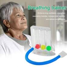 Treinador de Respiração, Treinador de Melhoria da Função Pulmonar, Testador de Capacidade Respiratória Pulmonar, Dispositivo de Exercício Respiratório, Ferramenta de Medição - Multicolorido - Visão 2