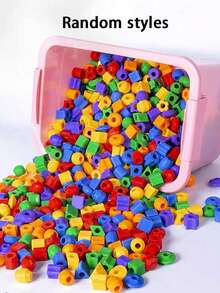 170 piezas Juego de cuentas de plástico, formas divertidas, promueve el desarrollo de habilidades motoras finas - Juguetes de cuentas, números, habilidades de actividad, educativo, kit DIY, adecuado como regalo de Navidad y cumpleaños - Multicolor - Ver 6