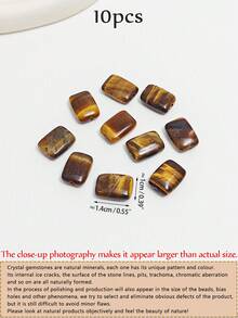 EECLYCJ 10/20 件 10x14 毫米天然宝石珠，散装矩形混合 DIY 珠，用于制作波西米亚手链、项链、耳环 - 包括脉轮疗愈水晶和灵气能量石，用于正念冥想 - 终极珠宝制作用品和独特的圣诞节、生日礼物，适合女性、她、女朋友、工艺礼物创意 - 10x14mm - 查看 14