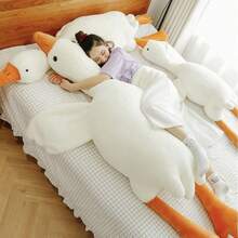 2025 New Arrival - Cute Lying Down Plush White Goose Doll, Girlfriend Sleeping Pillow, Adorable Crawling Goose Plush Doll, Birthday/Holiday/Valentine's Day Gift, Perfect Present, Gift - Multicolor - View 2