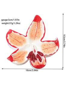 1pc Autumn And Winter Starfish Flower Hair Clip, Made Of PS Material, 10cm/3.94Inch, Suitable For Women's Headwear, Hair Accessories, Hair Clips, Claw Clips, Hair Claw On The Back Of The Head, Hair Claws, Suitable For Casual, Party, Street And Other Scenes. Cute And Versatile Style, High-End Hair Accessory, Can Be Used As A Holiday Gift, Can Be Worn For Four Seasons, Thick Hair And Thin Hair Can Be Used Fashion Hair Clutch Elegant Hair Jaw Clip - Multicolor - View 5