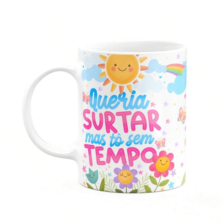 JPS INFO Caneca Divertida Vibes - Queria surtar mas tô sem tempo - M2