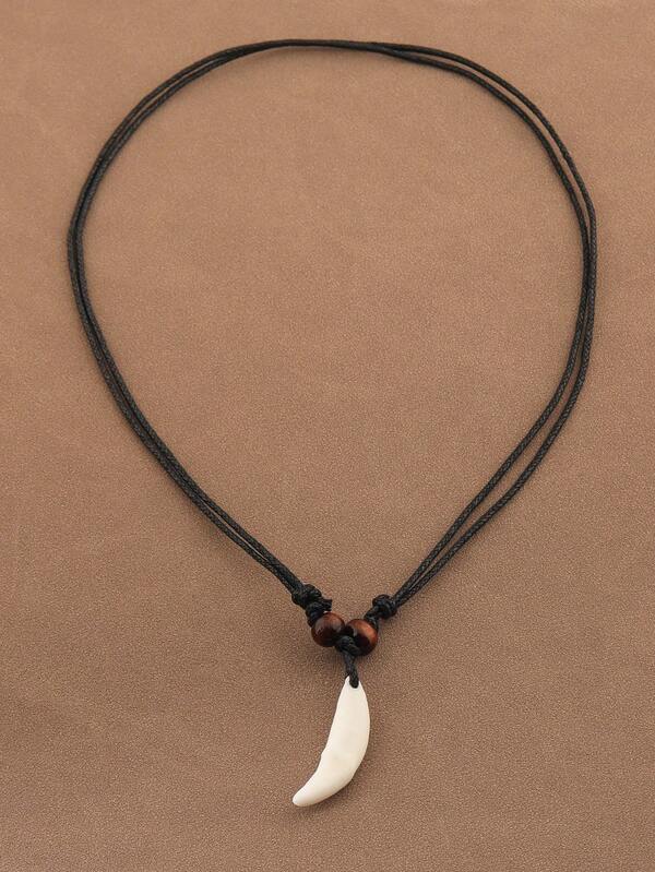 1 Piece Fashionable Wolf Tooth Teeth Pendant Necklace Adjustable Suitable For Women's Daily Wear