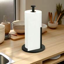 1pc Stainless Steel Kitchen Paper Towel Holder With Weighted Base - Heavy Duty Countertop Organizer, Space-Saving Design, Fits Paper Towels, Toilet Paper, Kitchen Roll Holder, Wall-Mounted Storage, Modern Kitchen Accessory, Durable Kitchen Supplies, Wall-Mounted Dispenser - Multicolor - View 1