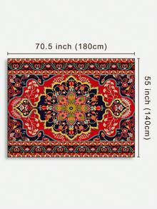 1pc Middle Eastern Pattern Fabric Printed Tablecloth, Rectangular Lightly Water-Resistant Printed Dining Table Cloth, Suitable For Restaurant And Living Room Decor - Multicolor - View 6