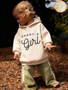 Funny Print Thermal Lined Pullover Sweatshirt Sweatshirt For Young Girls, Warm & Comfortable For Autumn/Winter - Apricot - View 8