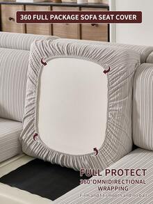 1件装弹力加厚保暖沙发套，防滑全包覆式沙发座套，四季皆宜，面料厚实，可机洗，防尘，宠物友好，适用于卧室、办公室、客厅，L型沙发，1/2/3/4人座沙发。 - 淺灰色 - 查看 7