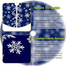 Falda para árbol de Navidad, 48 pulgadas, con patrón de copos de nieve, color azul oscuro - Azul Oscuro - Ver 4
