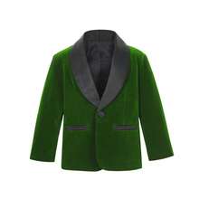 1pc Boys' Gentleman Suit Jacket, Shawl Neck Blazer, Young Boy Formal Wear For Birthday, Wedding - Green - View 13