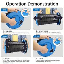 Portable Folding Cylindrical Stool, Folding Stool, Telescopic Stool, Travel Stool. Sturdy And Lightweight, Height-Adjustable With A Handle. Suitable For Fishing, Hiking, Outdoor Camping, Barbecues And Other Outdoor Activities. (Colors: Blue, Cyan, Purple, Pink) - 藍色 - 查看 7