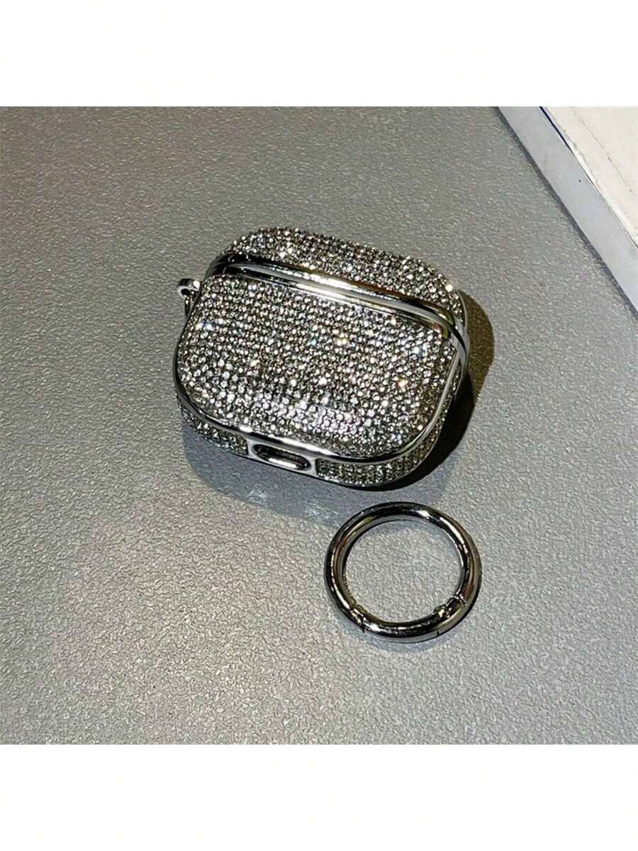 优雅银色水钻保护壳，兼容苹果Pro 1/2/3/4/5，时尚新设计 - 銀色 - 查看 1