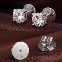Earring Backs - Locking Safety Lifter Secure Hypoallergenic Silver Magic Earring Backs Replacement For Stud - B:扁平耳環底托 - 金色和銀色 - 查看 5