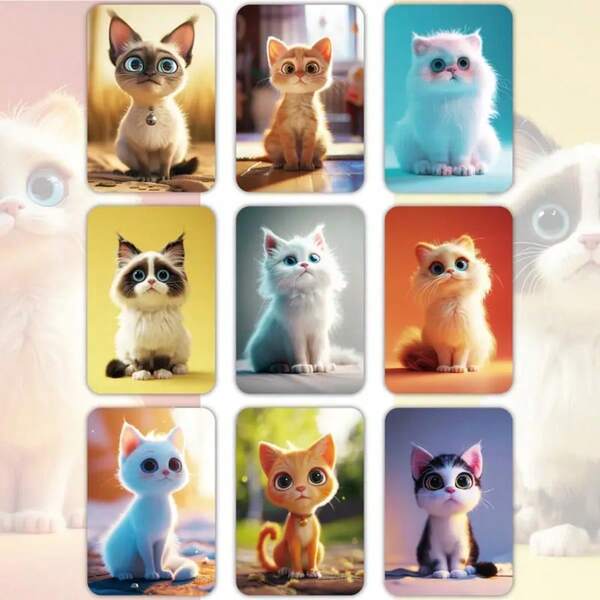 1 pieza Imán decorativo de gato para refrigerador - Pegatina magnética de gato linda, apta para refrigerador, decoración de oficina, adhesivo fuerte, durable, excelente para regalos y decoración del hogar