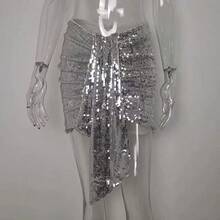 Europäischer und amerikanischer neuer Stil Urlaub Damenkleid Wunsch sexy Pailletten Damenrock Bodycon Party Midi-Rock