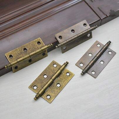1PC New Chinese StyleVintage Folding Hinges Antique Bronze Hinge With Screws For Door Window Cabinet Cupboard Wardrobe Wooden Box Jewelry Case Chest Furniture Medium Size
