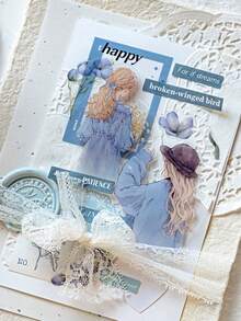 30pcs/Pack Vintage Girl Silhouette Stickers, Scrapbooking Decorative Stickers For Diary, Photo Album, Craft DIY - Multicolor - View 8