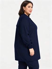 Women's Round Neck Short Sleeve Front Opening Pocket Scrubs Nurse Scrubs Workwear Dentist Healthcare Pet Hospital Laboratory Coat