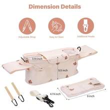 Universal Stroller Organizer With Cup Holders Detachable Wristlet Fits All Strollers Stroller Diaper Bag Organizer With Phone Pocket Insulated Bottle Holder Storage Compartments - BeigeBears - 查看 5