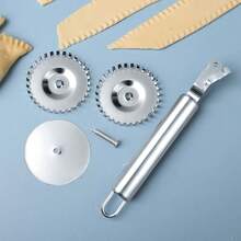 Dụng cụ cán bột đa năng bằng thép không gỉ dùng để nhào bột làm bánh, bao bì bánh ngọt, bánh empanada, mì Ý, bánh bao. - Bạc - Xem 7