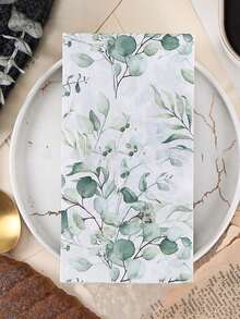 13英寸 x 13英寸绿色桉树叶图案一次性餐巾纸,适用于生日、婚礼、节日、万圣节、圣诞节、新年等场合,可用作派对用品和桌面装饰。 - 棕色 - 查看 14