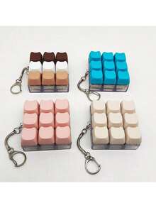 猫形钥匙扣减压指尖玩具，机械键盘开关测试器，钥匙扣，桌面装饰，手机挂饰，创意新奇抗焦虑指尖玩具，手机配件