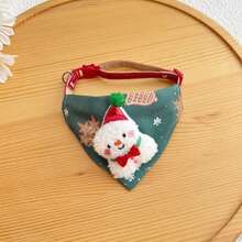 Christmas Pet Bandana Collar Set Holiday-Themed Cat And Dog Bandanas Featuring Santa Claus, Snowmen, And Reindeer Designs Adjustable Festive Pet Accessories Winter Christmas Outfits - Multicolor - View 8