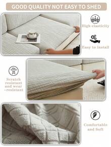1 Vỏ bọc ghế sofa vải Jacquard chống thấm nước, phong cách hiện đại, co giãn, đơn giản, phù hợp cho mọi mùa, thân thiện với vật nuôi, chống trượt, chống bẩn, màu trơn, thích hợp cho bộ ghế sofa mô-đun hình chữ L, bảo vệ ghế sofa 1/2/3/4 chỗ ngồi, trang trí nhà cửa - Màu Xám nhạt - Xem 5