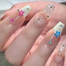 Long Fake Nails French Press On Silver Nails Ballerina Tips Full Cover Shiny Coffin False Nails For Women And FFgirls 24PCS{Inchcolor_nameinch:InchNails-13inch} - 釘子-13 - 查看 4